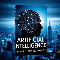 A visually captivating book cover design for 'Artificial Intelligence: A Guide for Thinking Humans'