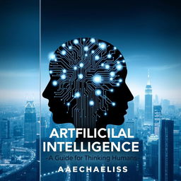 A visually captivating book cover design for 'Artificial Intelligence: A Guide for Thinking Humans'