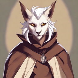 This is a digital art image that portrays a young Tabaxi-Tiefling character