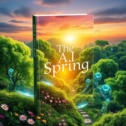 A captivating book cover design for 'The AI Spring'
