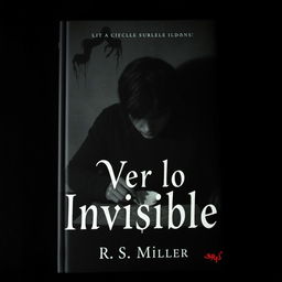 A minimalist and dark book cover featuring a young adult artist with schizophrenia, intensely focused on drawing macabre and terrifying images