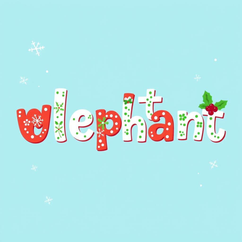 The words 'White Elephant' presented in a festive, cheerful font that embodies the essence of Christmas