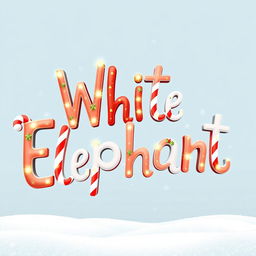 The words 'White Elephant' designed in an animated style that captures the festive spirit of Christmas