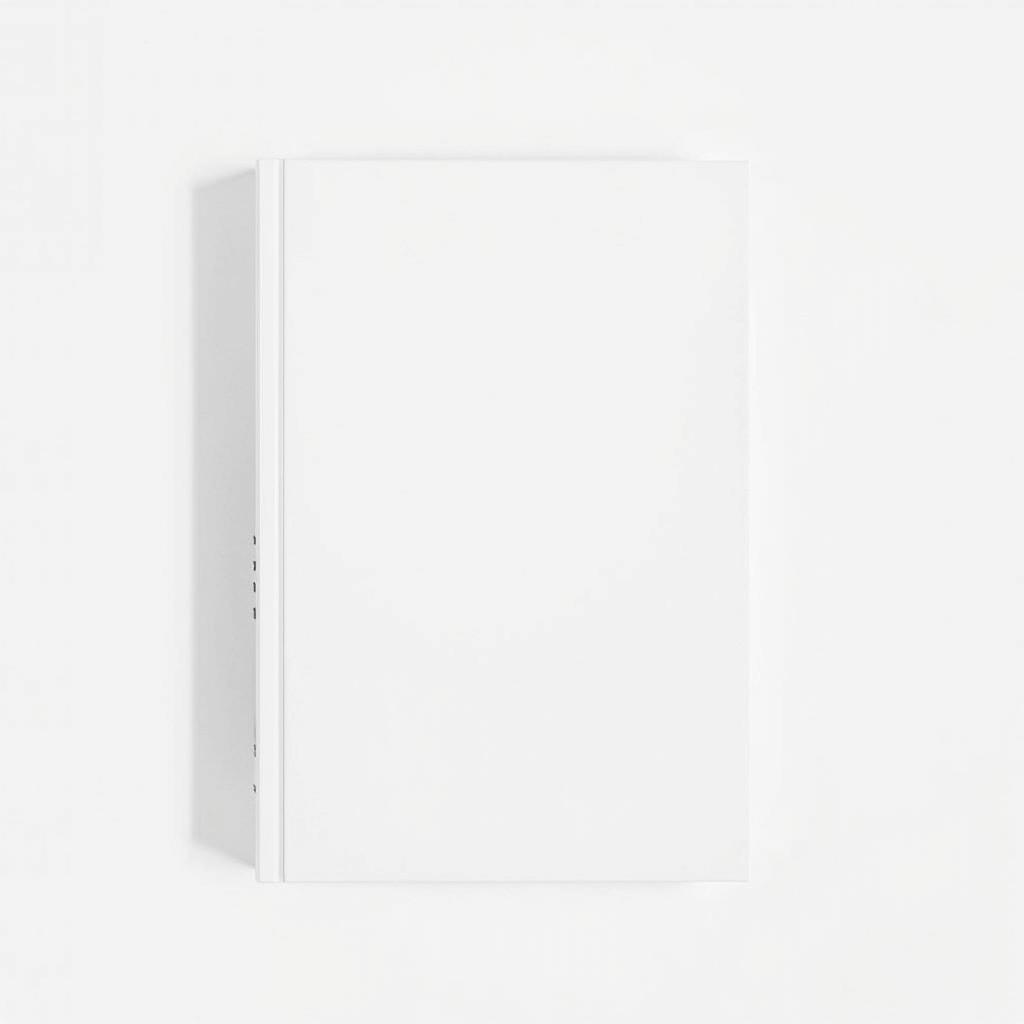 A minimalistic and powerful book cover design featuring a stark, blank white background
