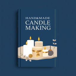 An elegant and eye-catching minimalist e-book cover design for a guide on handmade candle making