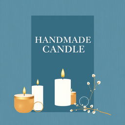 An elegant and eye-catching minimalist e-book cover design for a guide on handmade candle making