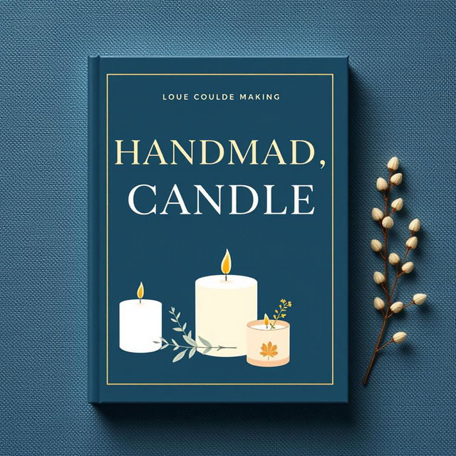 An elegant and eye-catching minimalist e-book cover design for a guide on handmade candle making