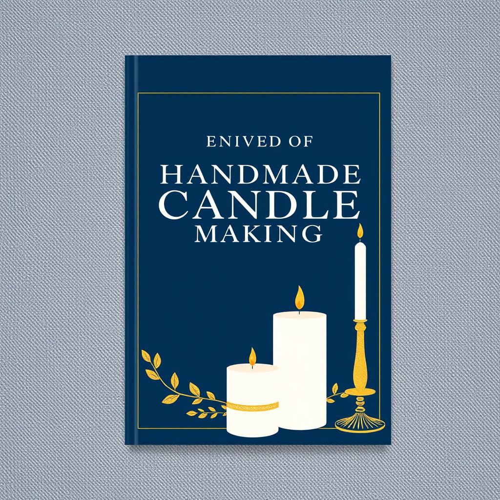 An elegant and eye-catching minimalist e-book cover design for a guide on handmade candle making