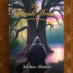 A captivating book cover featuring a mystical forest with towering ancient trees and gentle sunlight filtering through the leaves