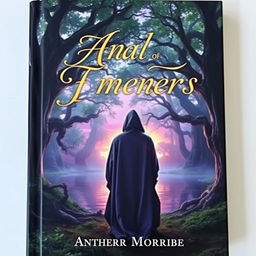 A captivating book cover featuring a mystical forest with towering ancient trees and gentle sunlight filtering through the leaves