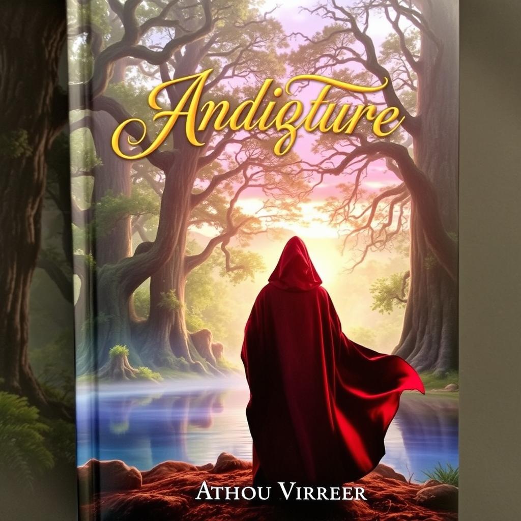 A captivating book cover featuring a mystical forest with towering ancient trees and gentle sunlight filtering through the leaves