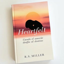 A minimalist book cover featuring a 2D silhouette of a sad man with his head bowed, surrounded by a melancholic sunset