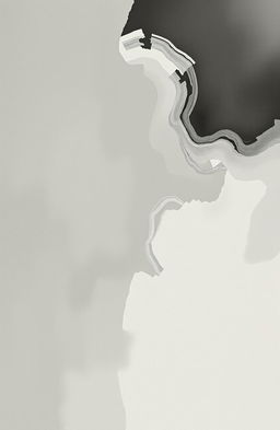 An abstract representation of the theme "I don't love you", using subdued, muted colors like soft grays, dusty blues, and pale browns to evoke a sense of melancholy and introspection