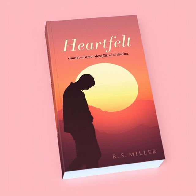 A minimalist book cover featuring a 2D silhouette of a sad man with his head bowed down, enveloped in a melancholic sunset