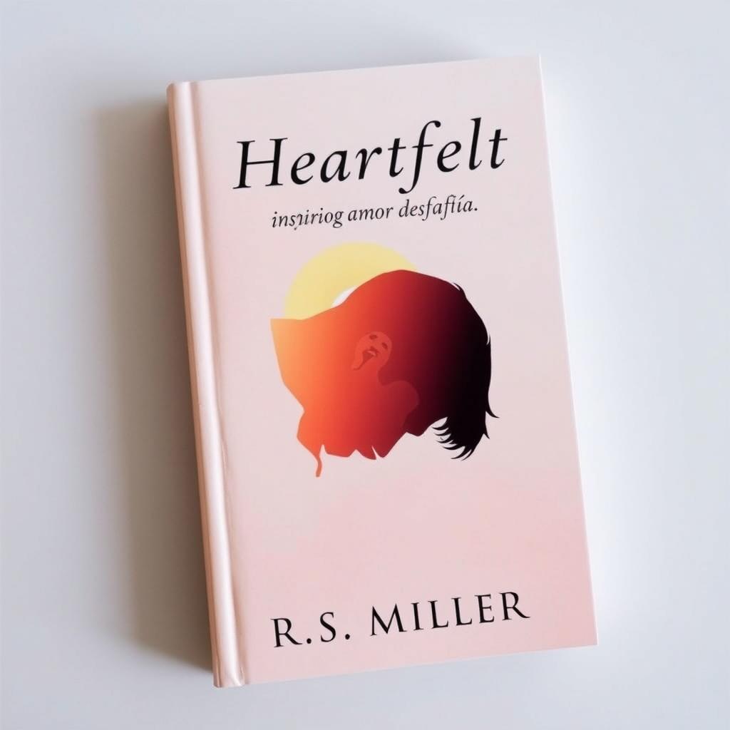 A minimalist book cover featuring a 2D silhouette of a sad man with his head bowed down, enveloped in a melancholic sunset