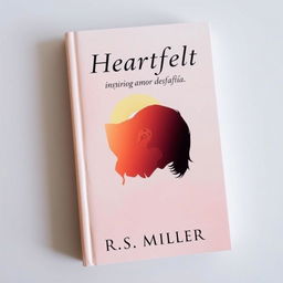 A minimalist book cover featuring a 2D silhouette of a sad man with his head bowed down, enveloped in a melancholic sunset