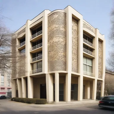 The Chadian embassy building in Paris showcases a unique blend of modern and traditional Chadian architecture.
