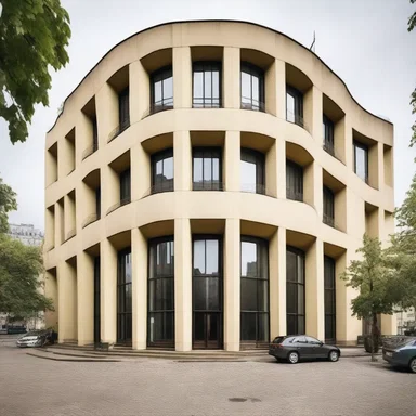 The Chadian embassy building in Paris showcases a unique blend of modern and traditional Chadian architecture.