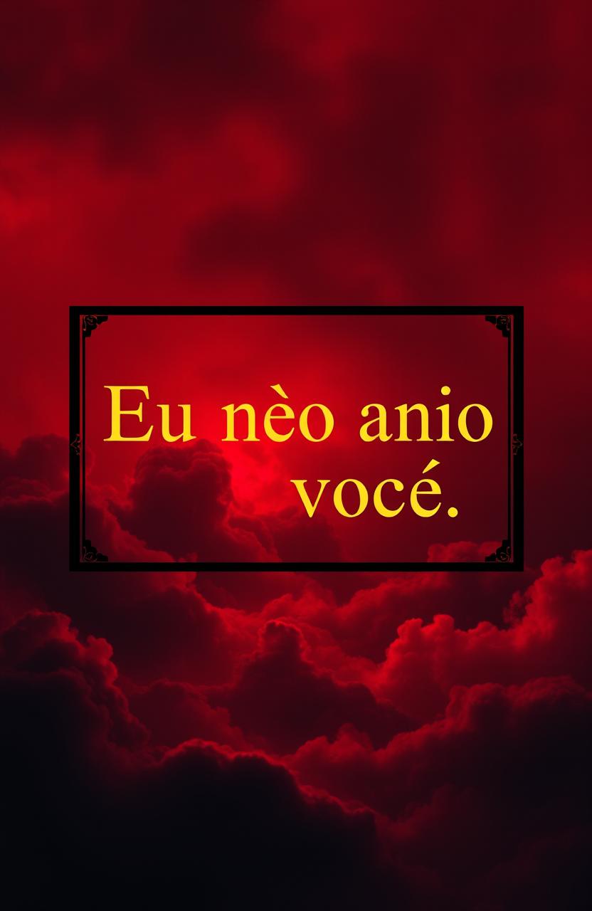 A dark and reddish landscape, evoking a moody and dramatic atmosphere, featuring the prominent title "Eu não amo você" written boldly in the center of the image