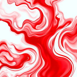 A stunning abstract artwork featuring bold red and white colors, creating an energetic and dynamic composition