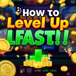 A vibrant YouTube thumbnail featuring a dynamic and colorful representation of Betfury, showcasing elements like coins and a leveling bar to symbolize progression