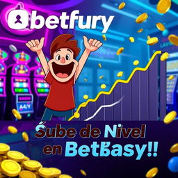 A vibrant and engaging YouTube thumbnail related to Betfury, showcasing a dynamic gaming atmosphere
