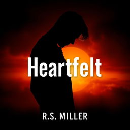 A minimalist book cover featuring the 2D silhouette of an enigmatic and attractive man with his head bowed, enveloped in shadows that suggest mystery and danger