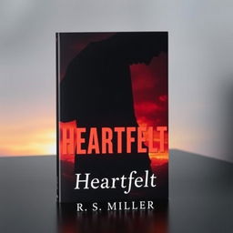 A minimalist book cover featuring the 2D silhouette of an enigmatic and attractive man with his head bowed, enveloped in shadows that suggest mystery and danger