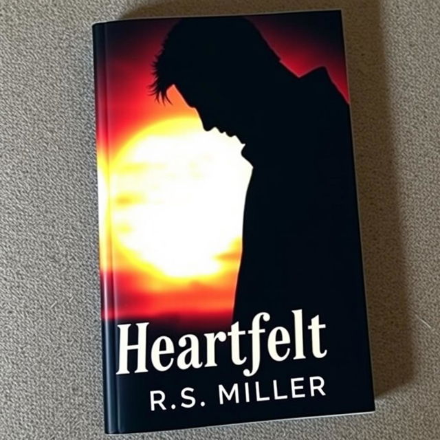 A minimalist book cover featuring the 2D silhouette of an enigmatic and attractive man with his head bowed, enveloped in shadows that suggest mystery and danger