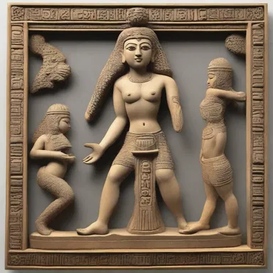 The artist was inspired by chaldean sculptures and incorporated similar motifs into their artwork.
