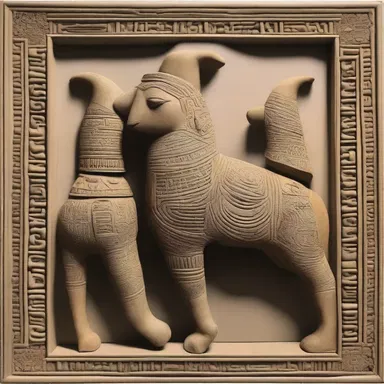 The artist was inspired by chaldean sculptures and incorporated similar motifs into their artwork.