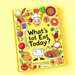A vibrant and creative illustrated book cover for a cookbook titled 'What's to Eat Today?'