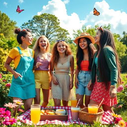 A vibrant and cheerful scene capturing the essence of a happy day suitable for a TikTok vibe