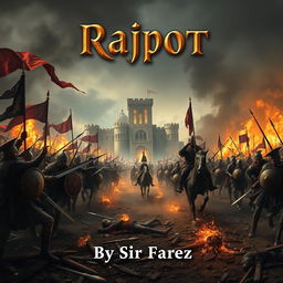 A full-sized, straight-view cover depicting an epic medieval battlefield scene