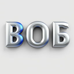 A 3D text rendering of the word 'BOB' in a bold, modern font that closely resembles the small MFA font style