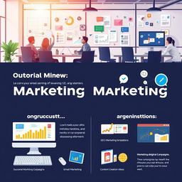 A visually engaging representation of a digital marketing agency showcasing its services