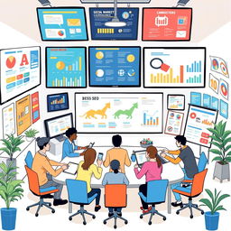 An illustrative representation of a digital marketing agency's diverse services