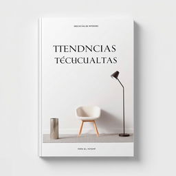 An elegant and eye-catching minimalist book cover for a book titled 'Tendencias en Decoración de Interiores para el Hogar'