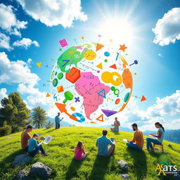 A visually striking and imaginative representation of mathematics contributing to a better world