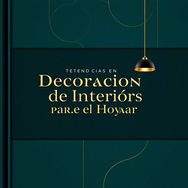 An elegant and striking book cover for a publication titled 'Tendencias en Decoración de Interiores para el Hogar'