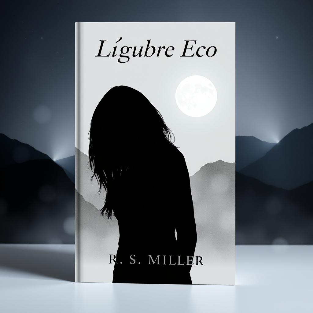 A minimalist book cover featuring the silhouette of an enigmatic female figure with her face partially obscured by shadows, suggesting mystery and yearning