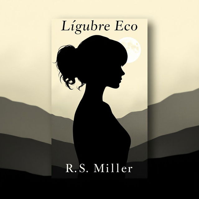 A minimalist book cover featuring the silhouette of an enigmatic female figure with her face partially obscured by shadows, suggesting mystery and yearning