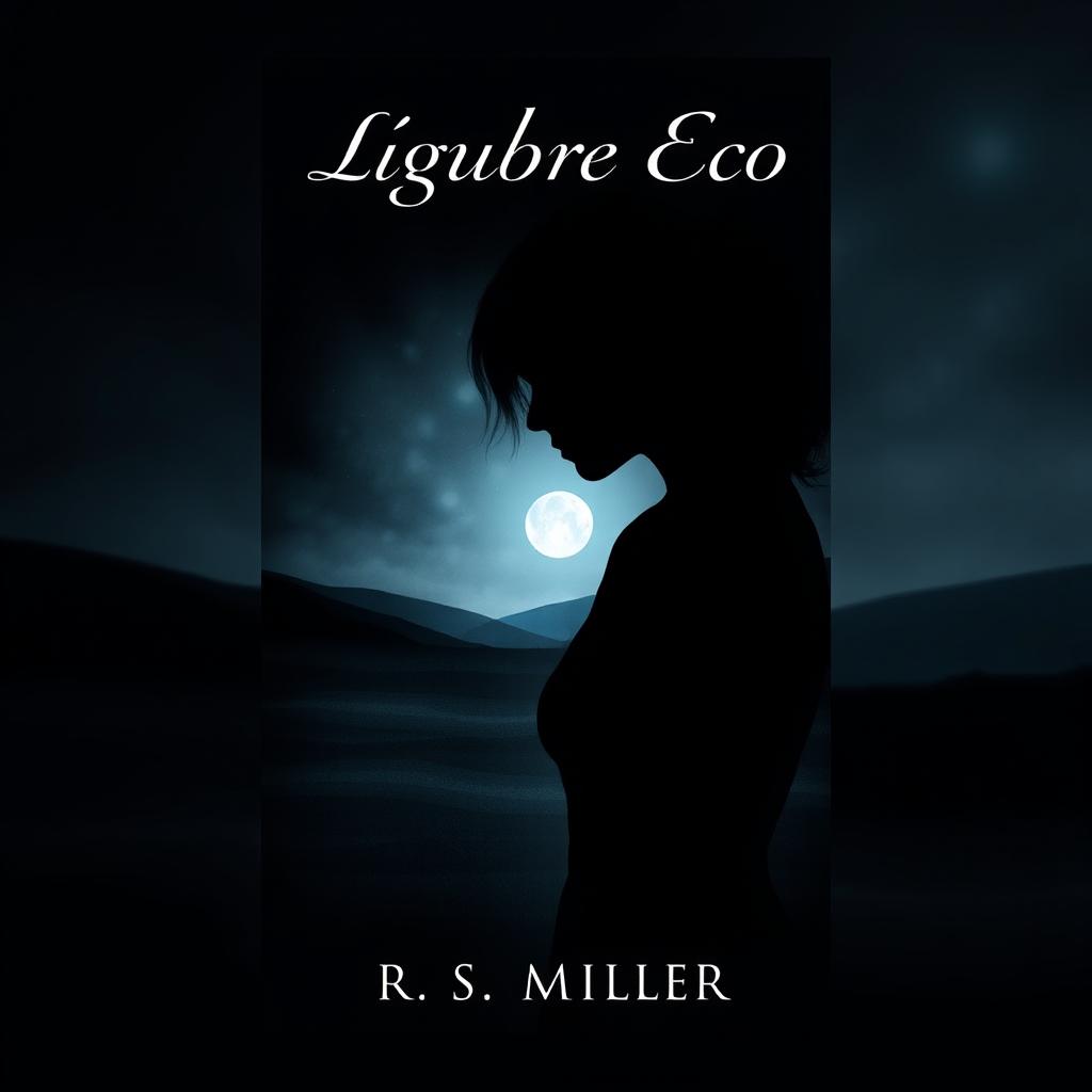 A minimalist book cover featuring the silhouette of an enigmatic female figure, her face partially obscured by shadows suggesting mystery and longing