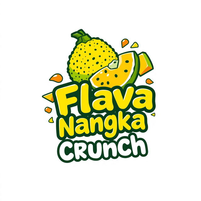 A logo design for a snack product called "Flava Nangka Crunch"