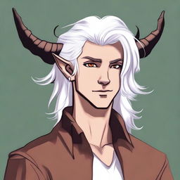 This digital art image showcases a young Tiefling character