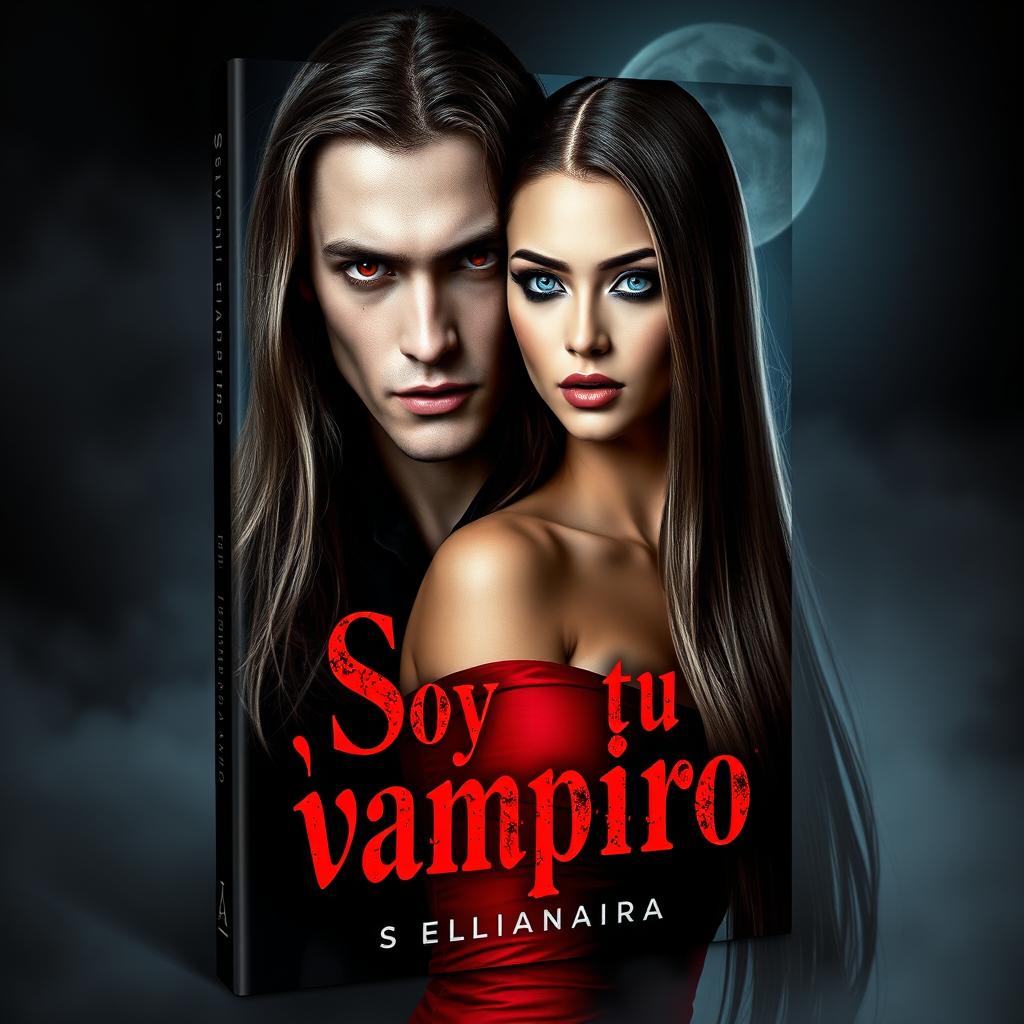 A captivating book cover for a story titled 'Soy tu vampiro'