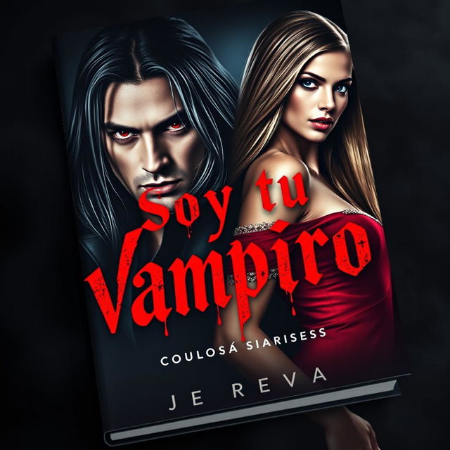 A captivating book cover for a story titled 'Soy tu vampiro'