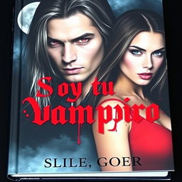 A captivating book cover for a story titled 'Soy tu vampiro'