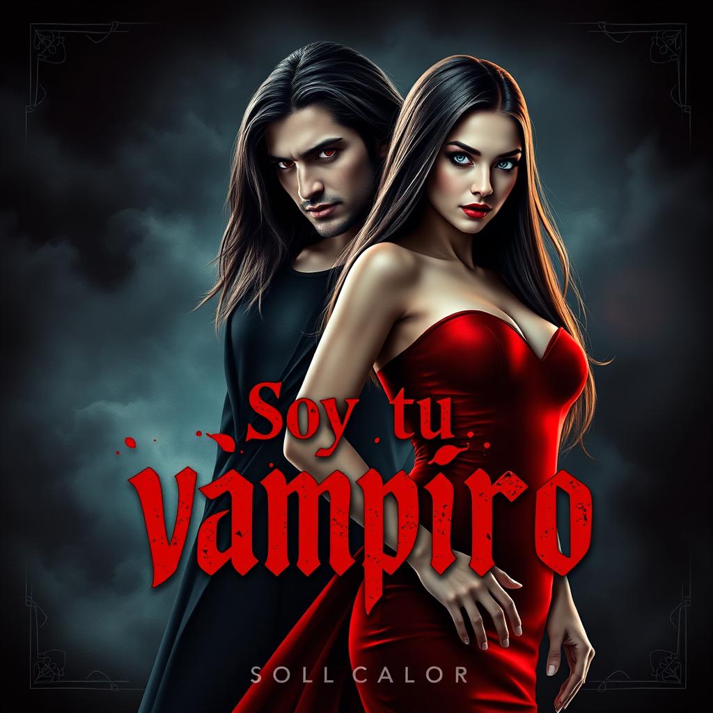 A striking cover design for a story titled 'Soy tu vampiro'