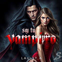 An enchanting cover design for a story titled 'Soy tu vampiro'